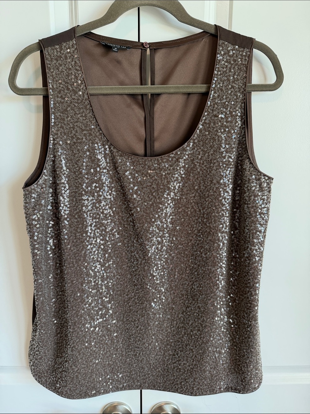 Lafayette 148 New York Sleeveless Sequin Tank Top - Brown